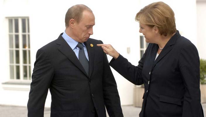 Merkel e Putin tensione Ucraina