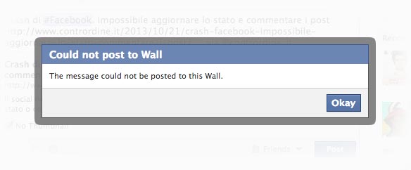 Facebook fa crash