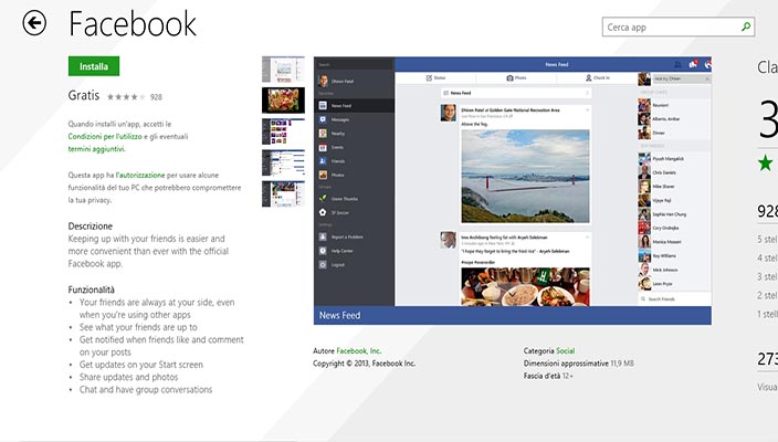 Facebook per Windows 8.1