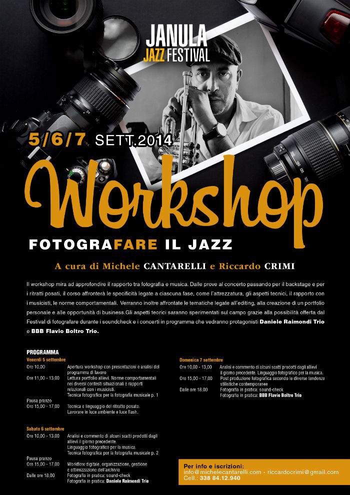 Locandina janula jazz festival workshop fotografia